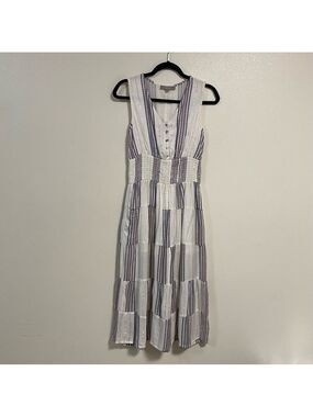 J Gee Dress Women’s Size Small Petite Plaid Stripe MIDI Dress